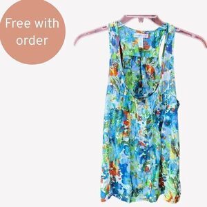 FREE Ambiance Apparel Women's Button Front Tank Top Multicolor Floral Medium